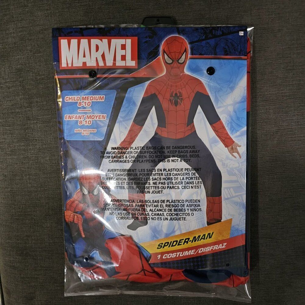 Marvel Spider-Man Classic Halloween dress up Costume for Boys Size M (8-10) - Picture 3 of 13